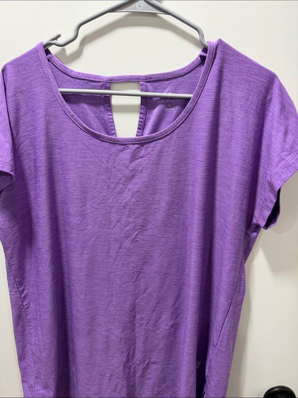 Tuff Athletics Lavender Short Sleeve Tee With Keyhole Back